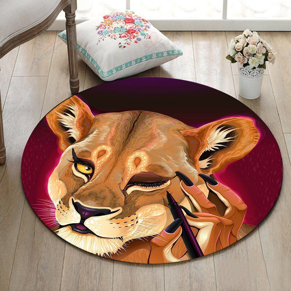 Makeup Leopard Round Carpet Floor Rug Living Room Bedroom Decor Round Area Rug Carpet Makeup Leopard Round Carpet Floor Rug Living Room Bedroom Decor Round Area Rug Carpet