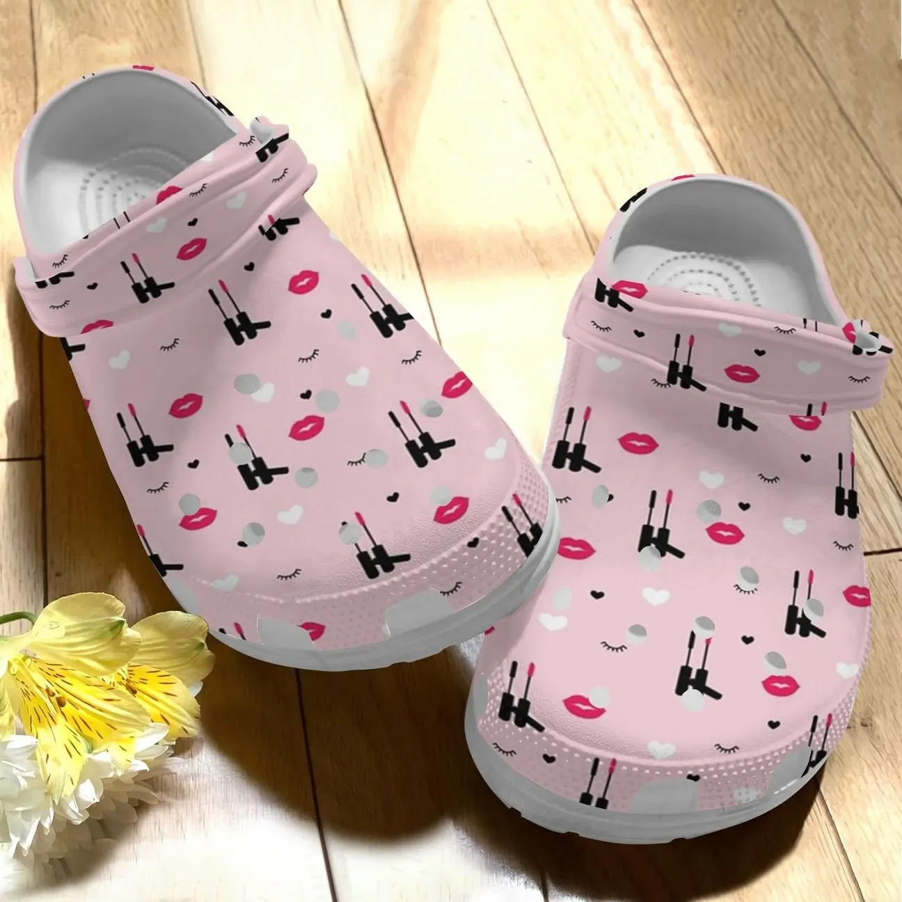Makeup Personalize Clog Custom Crocs Fashionstyle Comfortable For Women Men Kid Print 3D Love Lips Makeup Personalize Clog Custom Crocs Fashionstyle Comfortable For Women Men Kid Print 3D Love Lips