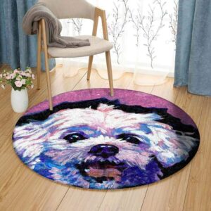 Maltese Round Carpet Floor Rug Living Room Bedroom Decor Round Area Rug Carpet