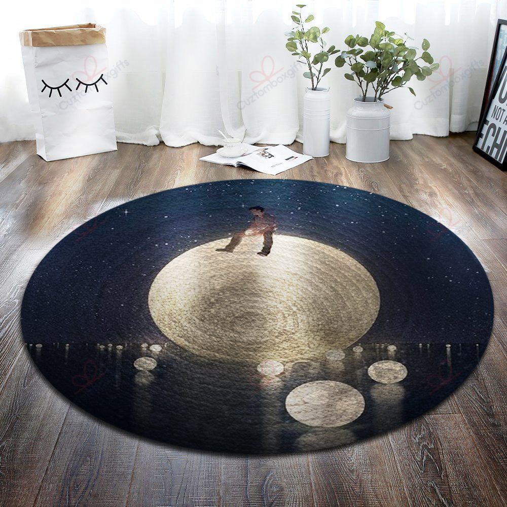 Man On Moon Round Carpet Floor Rug Living Room Bedroom Decor Round Area Rug Carpet Man On Moon Round Carpet Floor Rug Living Room Bedroom Decor Round Area Rug Carpet