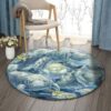 Manatee And Fish Round Carpet Floor Rug Living Room Bedroom Decor Round Area Rug Carpet