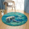 Manatee Round Carpet Floor Rug Living Room Bedroom Decor Round Area Rug Carpet
