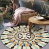 Mandala Bohemian Round Carpet Floor Rug Living Room Bedroom Decor Round Area Rug Carpet