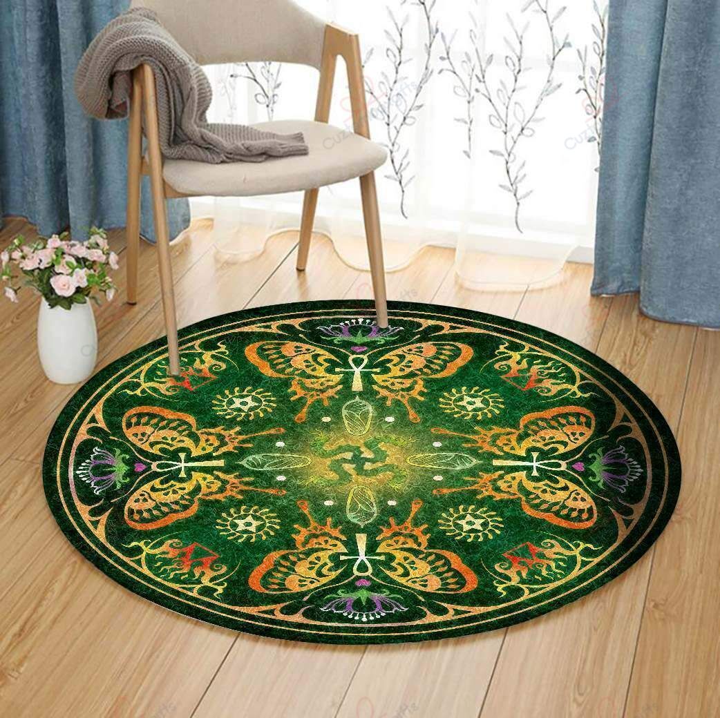 Mandala Butterfly Round Carpet Floor Rug Living Room Bedroom Decor Round Area Rug Carpet Mandala Butterfly Round Carpet Floor Rug Living Room Bedroom Decor Round Area Rug Carpet