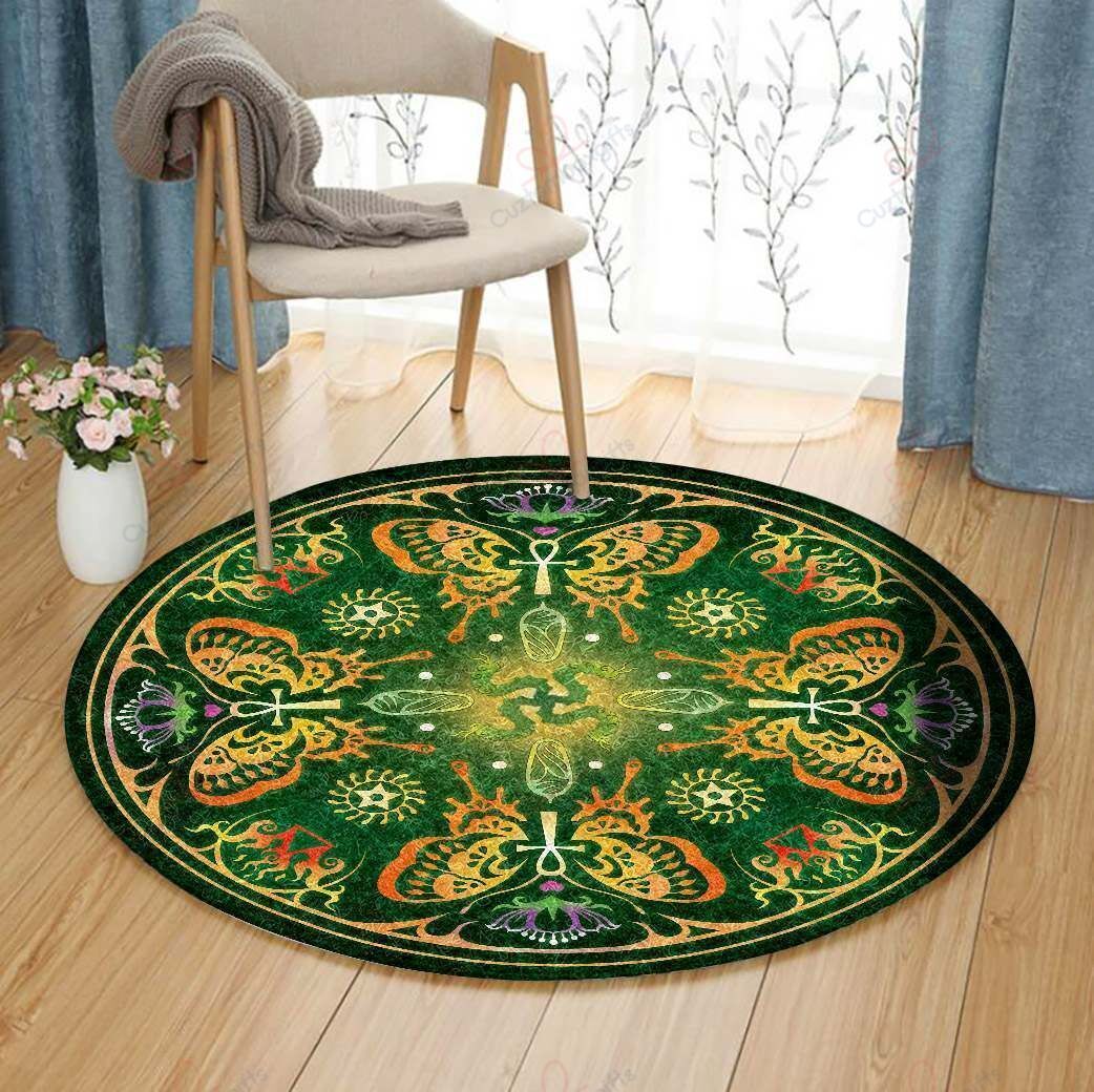 Mandala Butterfly Round Carpet Floor Rug Living Room Bedroom Decor Round Area Rug Carpet Mandala Butterfly Round Carpet Floor Rug Living Room Bedroom Decor Round Area Rug Carpet