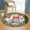 Mandala Chihuahua Dog Round Carpet Floor Rug Living Room Bedroom Decor Round Area Rug Carpet