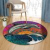 Mandala Dolphin Round Carpet Floor Rug Living Room Bedroom Decor Round Area Rug Carpet