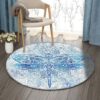 Mandala Dragonfly Round Carpet Floor Rug Living Room Bedroom Decor Round Area Rug Carpet