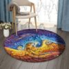 Mandala Eagle Round Carpet Floor Rug Living Room Bedroom Decor Round Area Rug Carpet