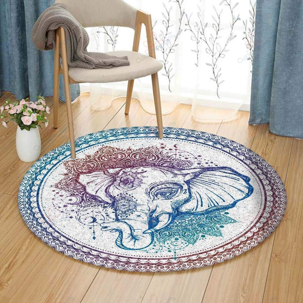 Mandala Elephant Round Carpet Floor Rug Living Room Bedroom Decor Round Area Rug Carpet Mandala Elephant Round Carpet Floor Rug Living Room Bedroom Decor Round Area Rug Carpet
