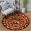 Mandala Elephant Lovely Round Carpet Floor Rug Living Room Bedroom Decor Round Area Rug Carpet