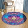 Mandala Elephants Round Carpet Floor Rug Living Room Bedroom Decor Round Area Rug Carpet