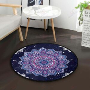 Mandala Floral Round Carpet Floor Rug Living Room Bedroom Decor Round Area Rug Carpet