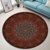 Mandala Flower Round Carpet Floor Rug Living Room Bedroom Decor Round Area Rug Carpet