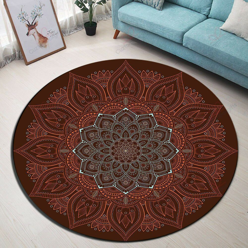 Mandala Flower Round Carpet Floor Rug Living Room Bedroom Decor Round Area Rug Carpet Mandala Flower Round Carpet Floor Rug Living Room Bedroom Decor Round Area Rug Carpet