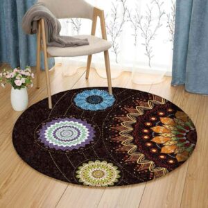 Mandala Galaxy Round Carpet Floor Rug Living Room Bedroom Decor Round Area Rug Carpet