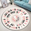 Mandala Geometry Round Carpet Floor Rug Living Room Bedroom Decor Round Area Rug Carpet