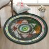 Mandala Hippie Flower Round Carpet Floor Rug Living Room Bedroom Decor Round Area Rug Carpet