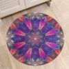 Mandala Leaves Round Carpet Floor Rug Living Room Bedroom Decor Round Area Rug Carpet