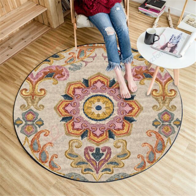 Mandala Lilies Lotus Round Carpet Floor Rug Living Room Bedroom Decor Round Area Rug Carpet Mandala Lilies Lotus Round Carpet Floor Rug Living Room Bedroom Decor Round Area Rug Carpet