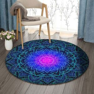 Mandala Love Round Carpet Floor Rug Living Room Bedroom Decor Round Area Rug Carpet
