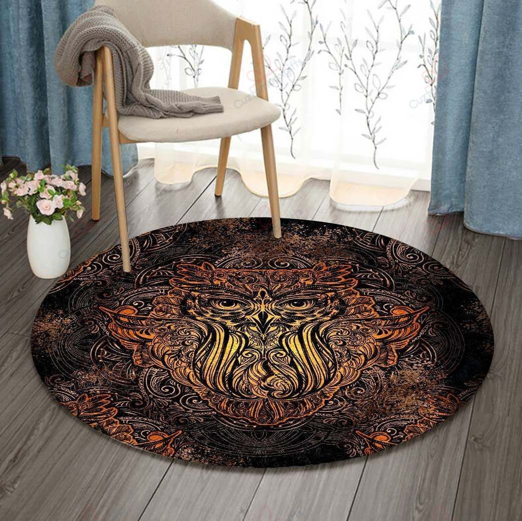 Mandala Owl Round Carpet Floor Rug Living Room Bedroom Decor Round Area Rug Carpet Mandala Owl Round Carpet Floor Rug Living Room Bedroom Decor Round Area Rug Carpet