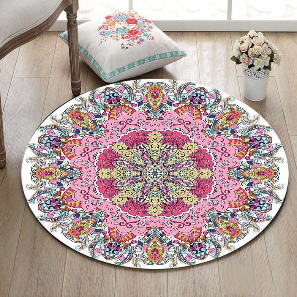 Mandala Peacock Feather Round Carpet Floor Rug Living Room Bedroom Decor Round Area Rug Carpet Mandala Peacock Feather Round Carpet Floor Rug Living Room Bedroom Decor Round Area Rug Carpet