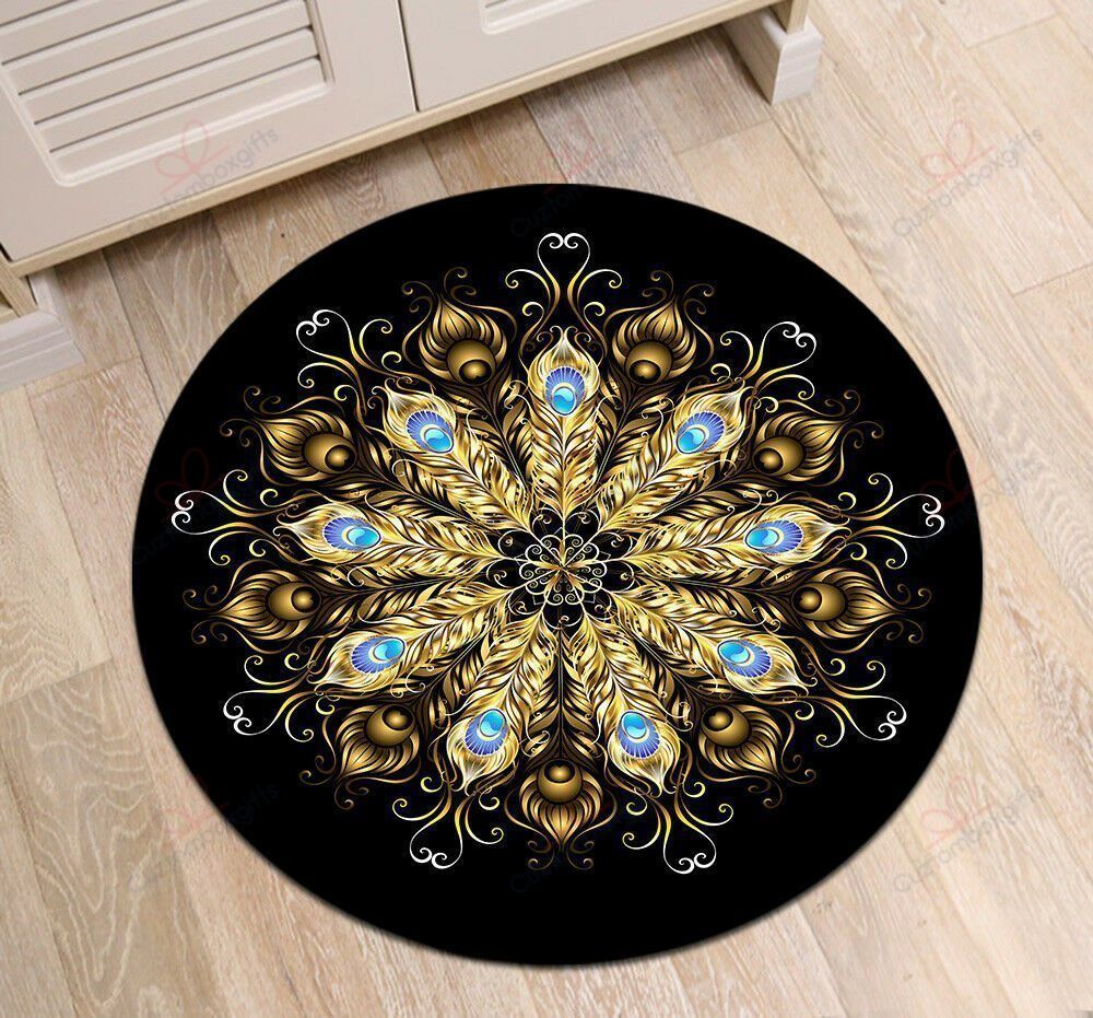 Mandala Peacock Round Carpet Floor Rug Living Room Bedroom Decor Round Area Rug Carpet Mandala Peacock Round Carpet Floor Rug Living Room Bedroom Decor Round Area Rug Carpet