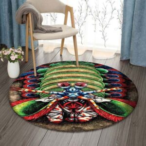 Mantis Shrimp Round Carpet Floor Rug Living Room Bedroom Decor Round Area Rug Carpet