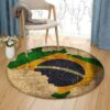 Map Brazil Round Carpet Floor Rug Living Room Bedroom Decor Round Area Rug Carpet