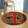 Map United Kingdom Round Carpet Floor Rug Living Room Bedroom Decor Round Area Rug Carpet