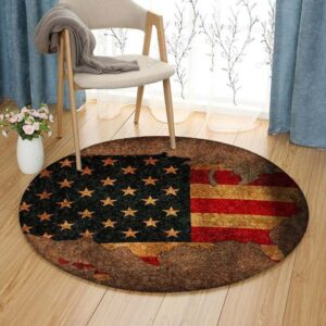 Map Usa Round Carpet Floor Rug Living Room Bedroom Decor Round Area Rug Carpet