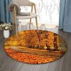 Maple Forest Round Carpet Floor Rug Living Room Bedroom Decor Round Area Rug Carpet
