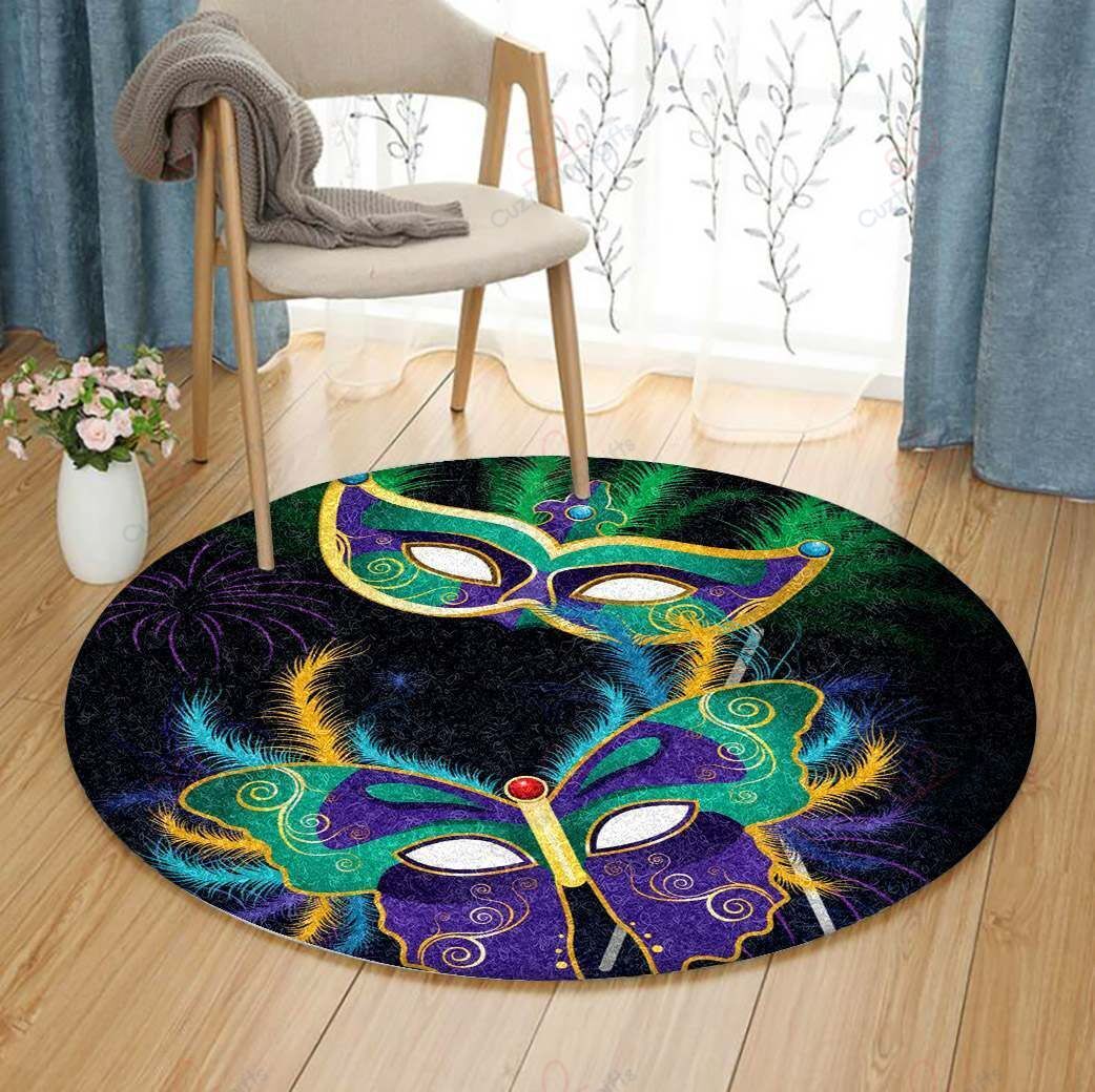 Mardi Gras Round Carpet Floor Rug Living Room Bedroom Decor Round Area Rug Carpet Mardi Gras Round Carpet Floor Rug Living Room Bedroom Decor Round Area Rug Carpet