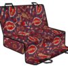 Maroon Vintage Bohemian Floral Print Pet Car Back Seat Cover - 437dbbe571d8