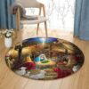 Mary Mother Of Jesus Round Carpet Floor Rug Living Room Bedroom Decor Round Area Rug Carpet