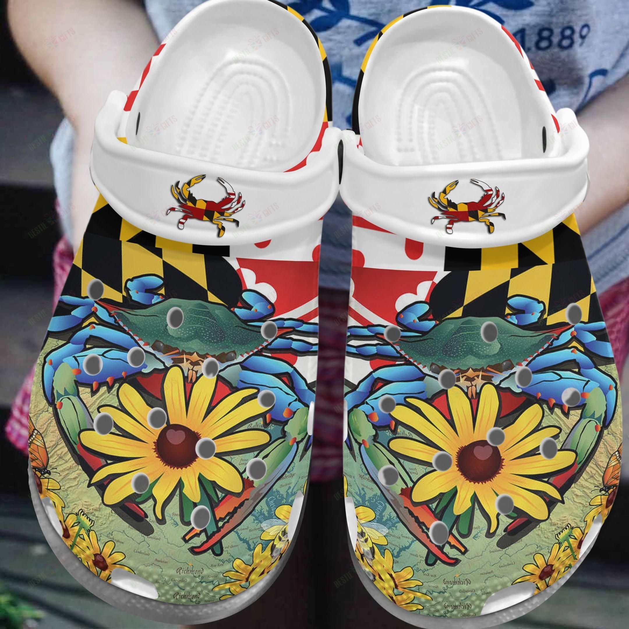 Maryland Crocs Clog Classic Clog Whitesole Maryland Is My Pride Shoes Maryland Crocs Clog Classic Clog Whitesole Maryland Is My Pride Shoes