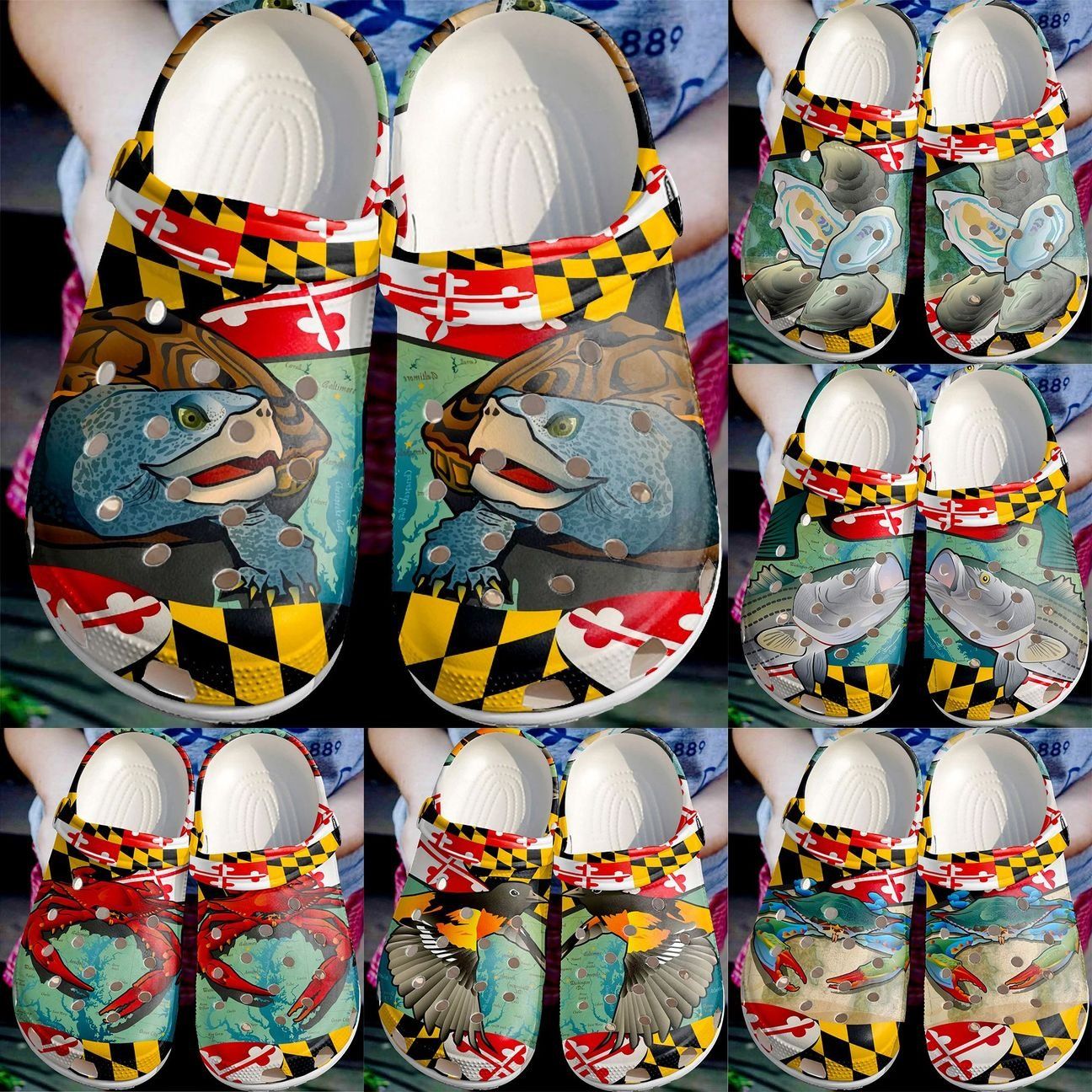 Maryland Personalize Clog Custom Crocs Fashionstyle Comfortable For Women Men Kid Print 3D Citizen Pride Maryland Personalize Clog Custom Crocs Fashionstyle Comfortable For Women Men Kid Print 3D Citizen Pride