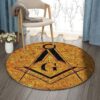 Masonic Symbolism Round Carpet Floor Rug Living Room Bedroom Decor Round Area Rug Carpet