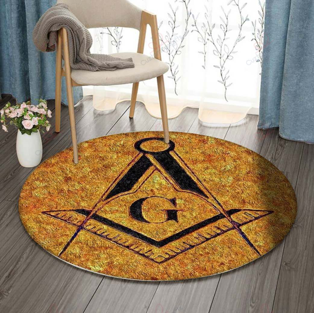 Masonic Symbolism Round Carpet Floor Rug Living Room Bedroom Decor Round Area Rug Carpet Masonic Symbolism Round Carpet Floor Rug Living Room Bedroom Decor Round Area Rug Carpet