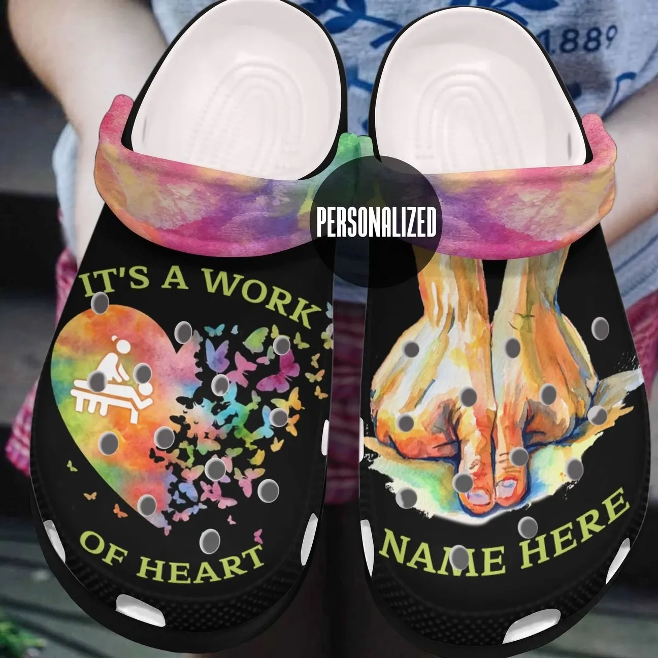 Massage Therapist Personalized Clog Custom Crocs Comfortablefashion Style Comfortable For Women Men Kid Print 3D It’S A Work Of Heart Massage Therapist Personalized Clog Custom Crocs Comfortablefashion Style Comfortable For Women Men Kid Print 3D It’S A Work Of Heart