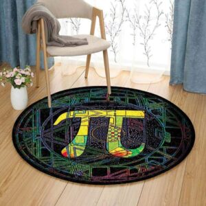 Math Pi Magic Round Carpet Floor Rug Living Room Bedroom Decor Round Area Rug Carpet