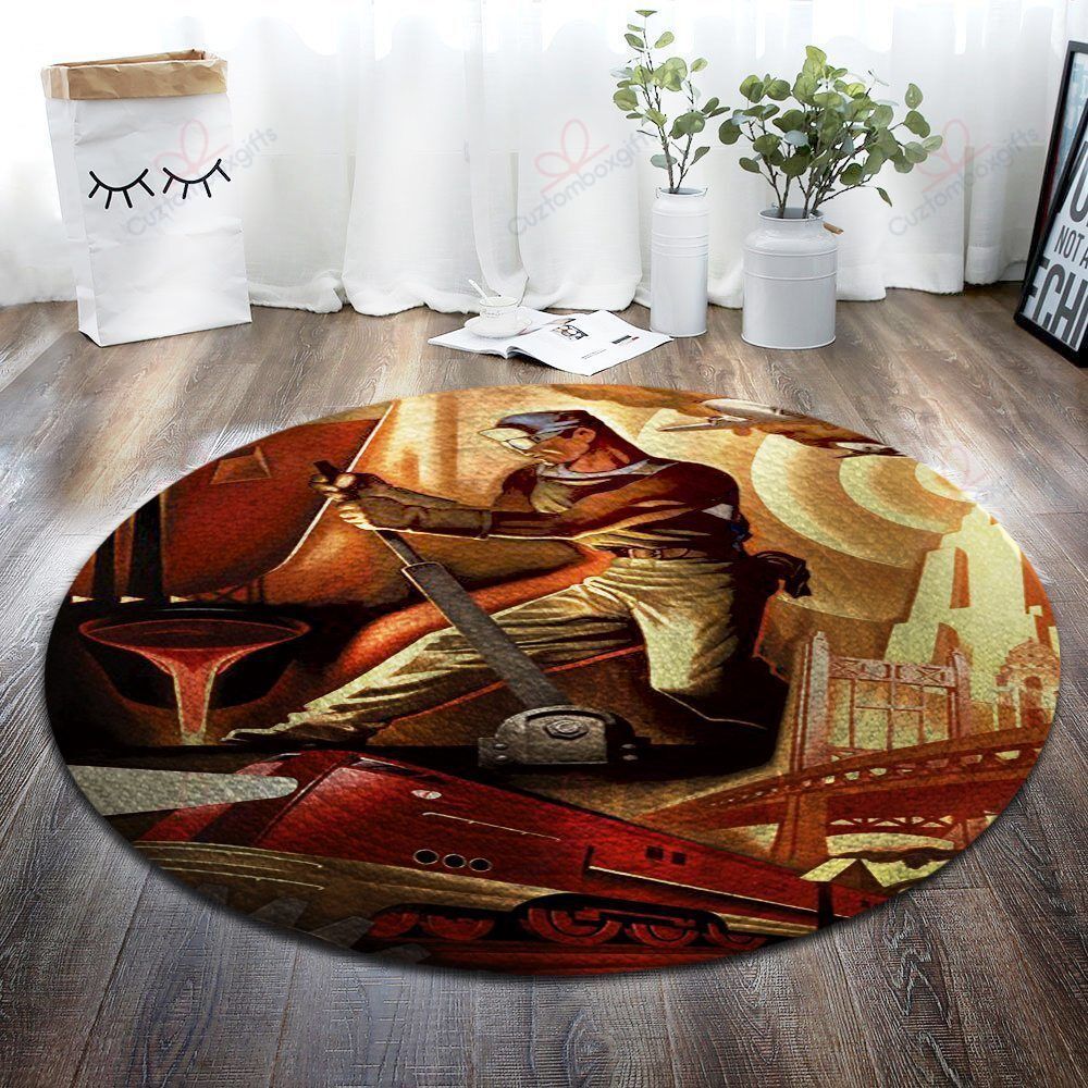 Mechanic Round Carpet Floor Rug Living Room Bedroom Decor Round Area Rug Carpet Mechanic Round Carpet Floor Rug Living Room Bedroom Decor Round Area Rug Carpet