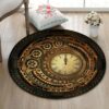 Mechanical Clock Round Carpet Floor Rug Living Room Bedroom Decor Round Area Rug Carpet