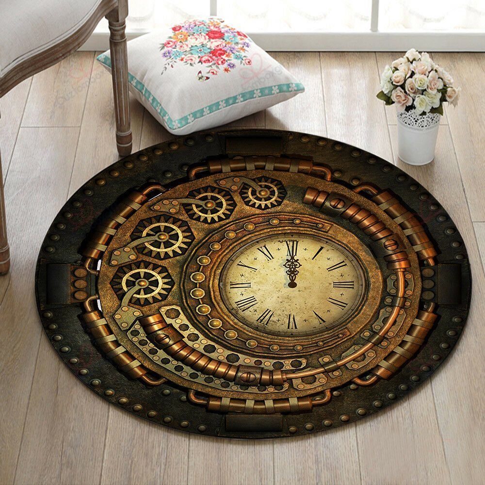 Mechanical Clock Round Carpet Floor Rug Living Room Bedroom Decor Round Area Rug Carpet Mechanical Clock Round Carpet Floor Rug Living Room Bedroom Decor Round Area Rug Carpet