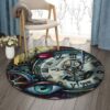 Mechanics Clock Round Carpet Floor Rug Living Room Bedroom Decor Round Area Rug Carpet