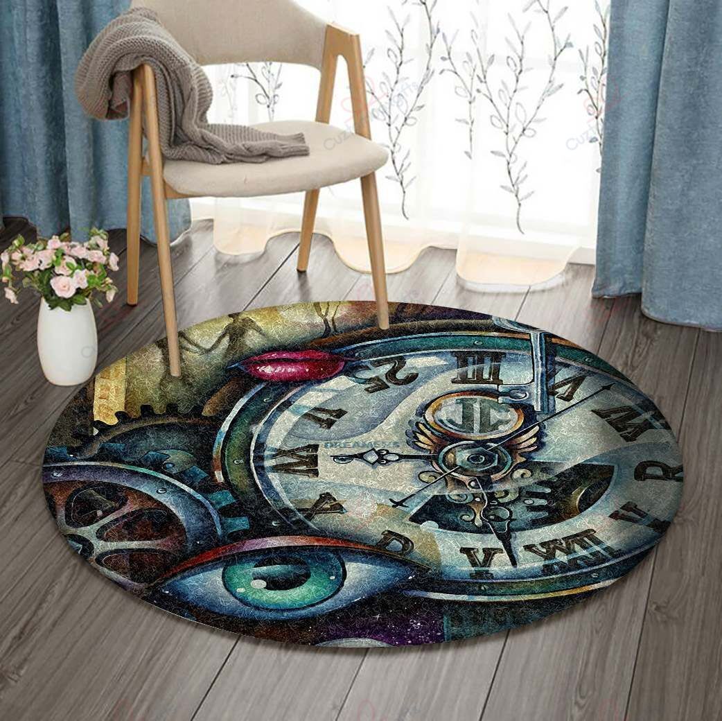 Mechanics Clock Round Carpet Floor Rug Living Room Bedroom Decor Round Area Rug Carpet Mechanics Clock Round Carpet Floor Rug Living Room Bedroom Decor Round Area Rug Carpet