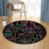 Media Playback Round Carpet Floor Rug Living Room Bedroom Decor Round Area Rug Carpet