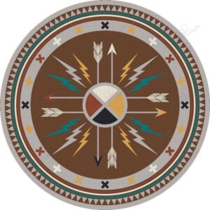 Medicine Wheel Round Carpet Floor Rug Living Room Bedroom Decor Round Area Rug Carpet