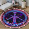 Meditation Alien Yoga Round Carpet Floor Rug Living Room Bedroom Decor Round Area Rug Carpet